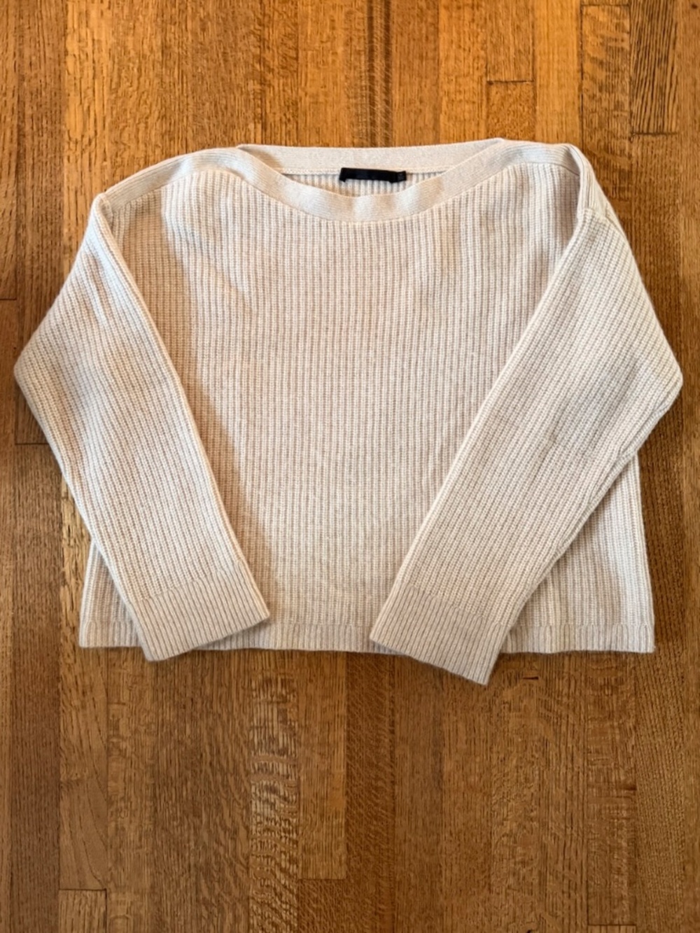 Jenni Kayne Boatneck Cashmere Oatmeal sweater size Medium